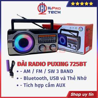 Đài Radio Đa Năng Cho Người Già PX-725Bt, Máy Nghe Nhạc Mini Bluetooth Mp3 - Usb -Thẻ Nhớ - AUX