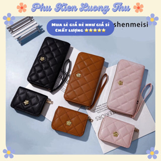 Ví Cầm Tay Hoạ Tiết Quả Trám Đính Hoa Vàng, Thời Trang, Sang Trọng ♥️ Giá Rẻ Freeship ♥️