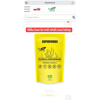 Bột tảo lục Chlorella hữu cơ Bio planet 200g