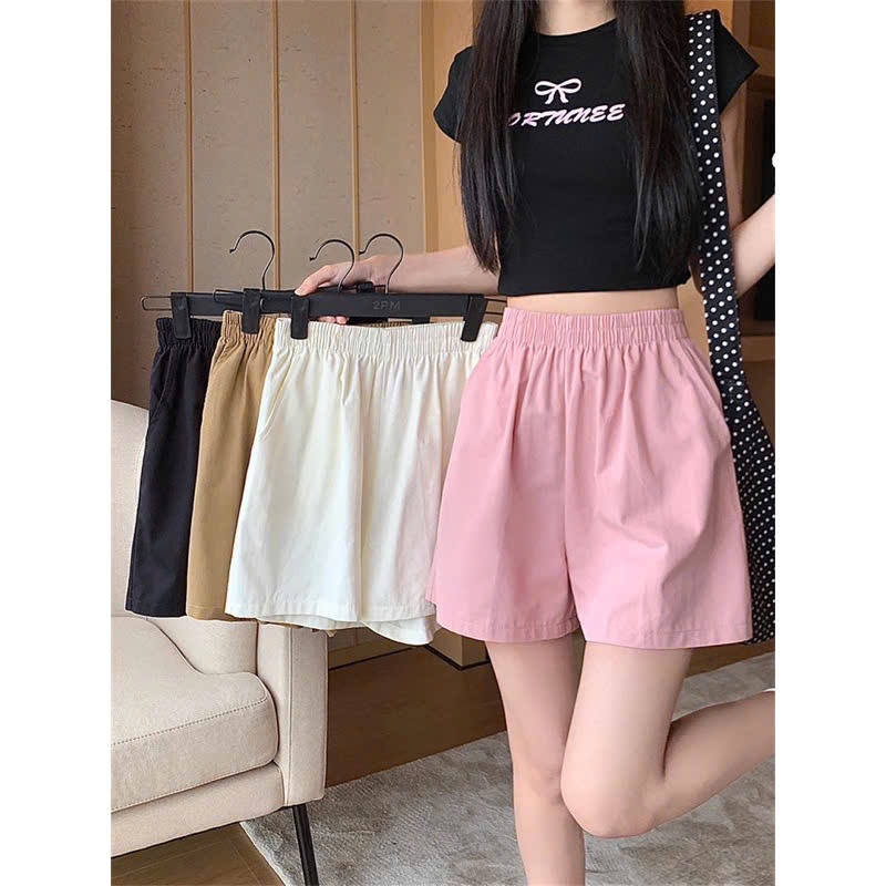 Quần Short Nữ Cạp Chun To Quần Đùi Nữ Cạp Cao Ống Rộng Chất GIÓ Mềm Mát MA66 | BigBuy360 - bigbuy360.vn