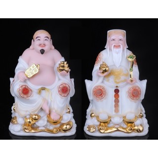 Thần tài thổ địa đá cao cấp ngồi trên cục vàng, tượng chính hãng cao 20,25,30cm
