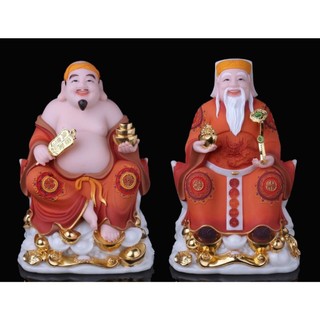 Thần tài thổ địa đá cao cấp ngồi trên cục vàng, tượng chính hãng cao 20,25,30cm