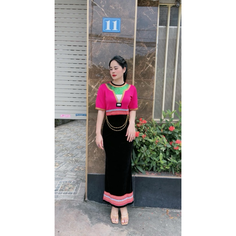 Bộ Trang Phục Dân Tộc Mường Thiết Kế Hiện Đại ( ảnh thật shop tự chụp)