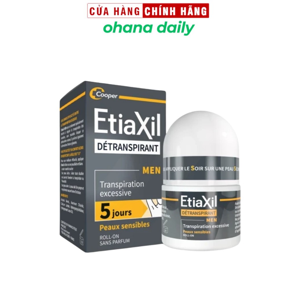 Lăn Ngăn Khử Mùi, Ngăn Mồ Hôi Chuyên Sâu Etiaxil Men 15ml ( Đen Vàng )