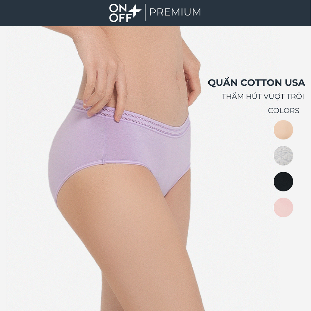 Quần lót nữ cotton USA dáng hipter ONOFF Extra mềm mại thấm hút vượt trội - 16UV24A242