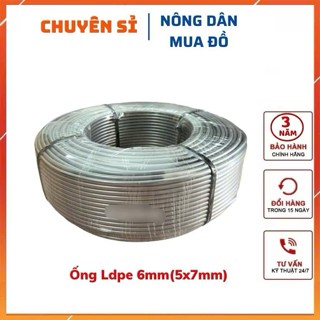 [SALE Cuộn 200m] Ống nước tưới cây Ldpe 6mm(5x7mm) nhựa nguyên sinh 100% dùng trong hệ thống tưới cây / Dây tưới cây
