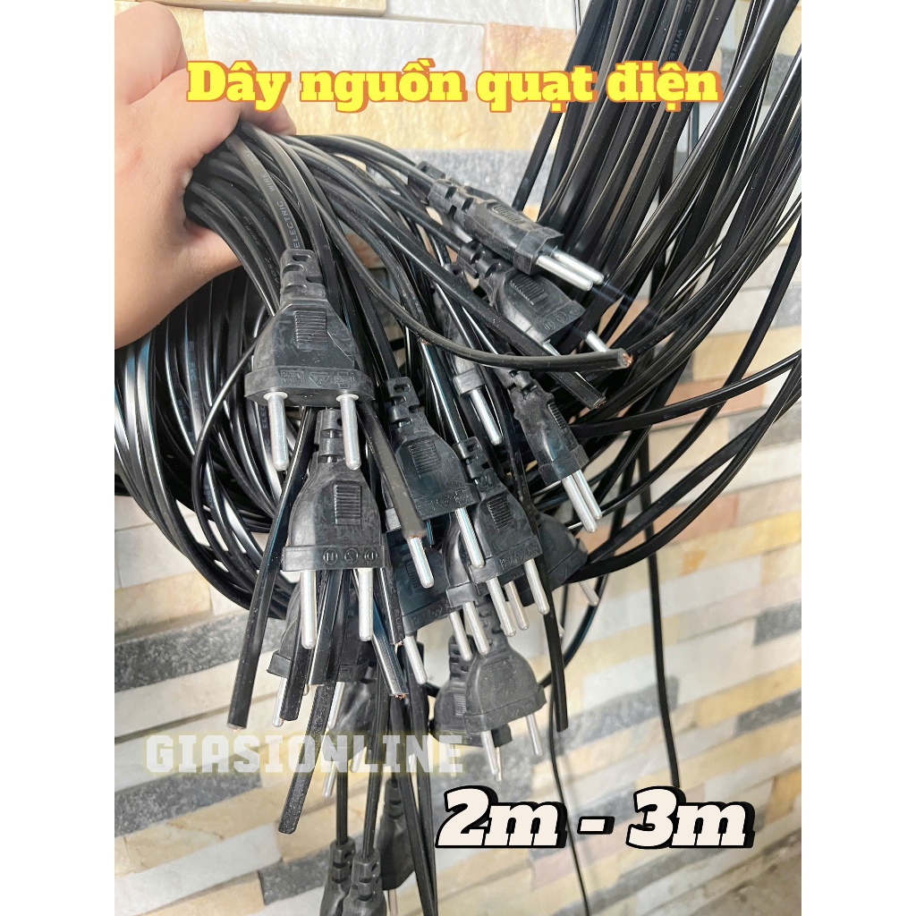 Dây Nguồn Quạt Điện Dây Đồng(1m-2m-3m) ( combo 3 sợi)