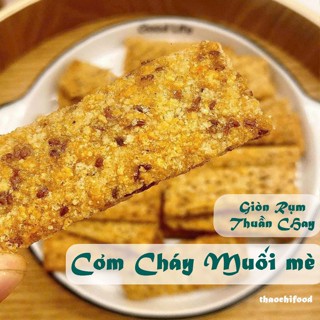 Cơm cháy muối ớt gạo lứt mè giòn rụm – gói 420gr (chia thanh nhỏ) dễ ăn, chay mặn đều dùng được