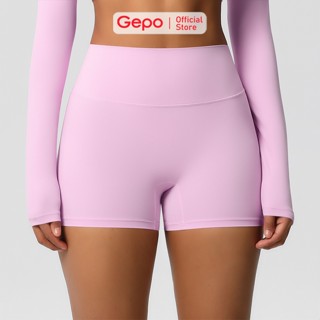  GEPO Quần Short Đùi Thể Thao Tập Gym Yoga Zumba Chất Lulu Mềm Mịn Khô Tháng Cạp Cao Tôn Dáng GP127 