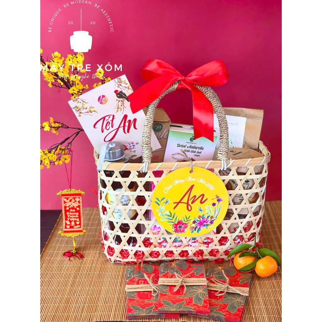 Giỏ tre gói quà , giỏ đựng đồ tết, làn tre quà tặng, trứng, decor