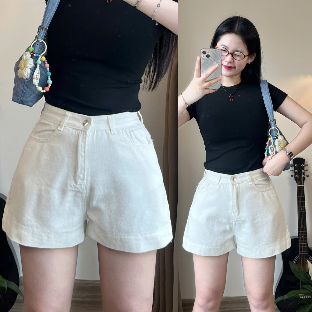 Quần short jeans lưng cao basic - 247store - Qsoocjeanmem7451_P11K16 | BigBuy360 - bigbuy360.vn