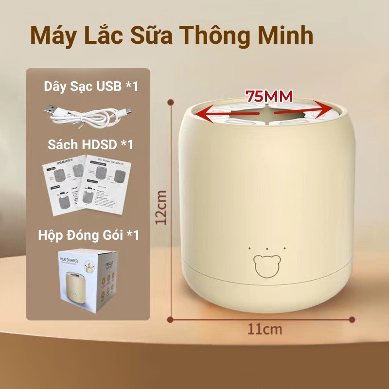 Máy Lắc Sữa Bột Tự Động Tiện Dụng Cho Bé Máy Trộn Sữa Bột Điện An Toàn Cho Gia Đình