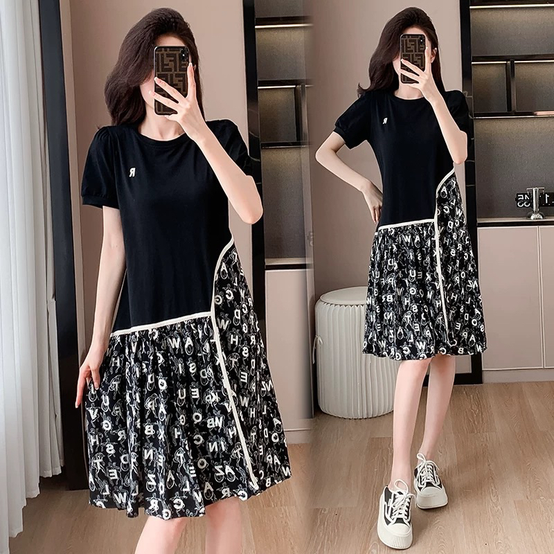 Váy phối lụa chữ, váy cotton, váy nữ, váy thiết kế, váy đi tiệc, váy nữ dáng A, váy nữ dáng dài