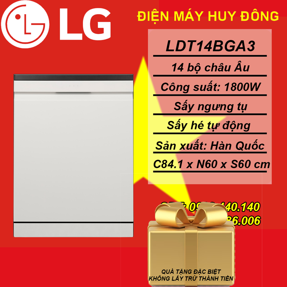 Máy rửa chén độc lập LG LDT14BGA3 ( 14 bộ)