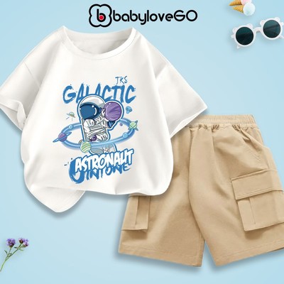 Bộ đồ bé trai BabyloveGO mẫu mới bộ áo thun cộc tay quần kaki túi hộp cho bé thoải mái thoáng mát HI90 - HI91