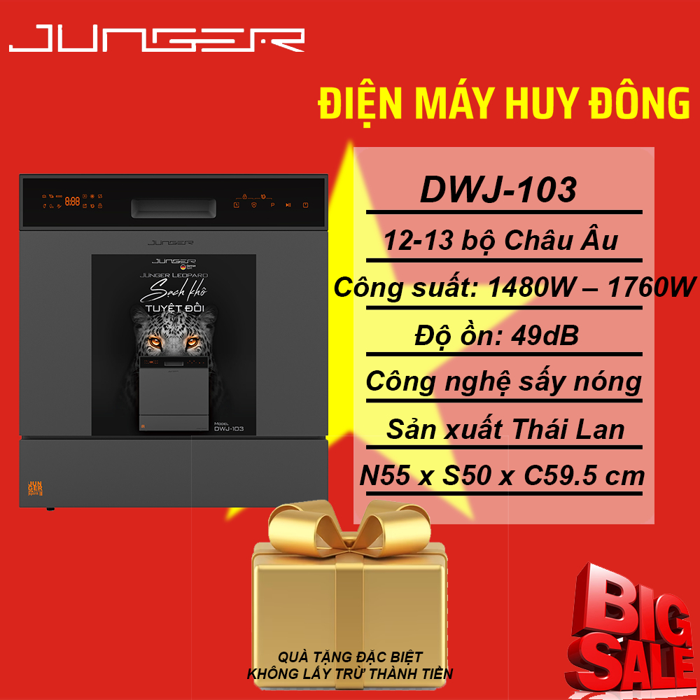 Máy rửa bát Junger Leopard DWJ-103
