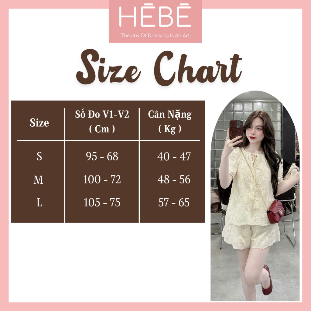 Set đồ nữ Canna chất vải thô thêu hoa nổi hai lớp mềm mại, Bộ đồ nữ áo ngắn tay kèm quần short trẻ trung thời trang HEBE | BigBuy360 - bigbuy360.vn