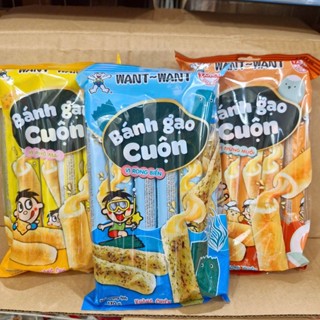  Bánh Gạo Cuộn Want Want Vị Trứng Muối Bắp thanh Ngọt Túi 170g 