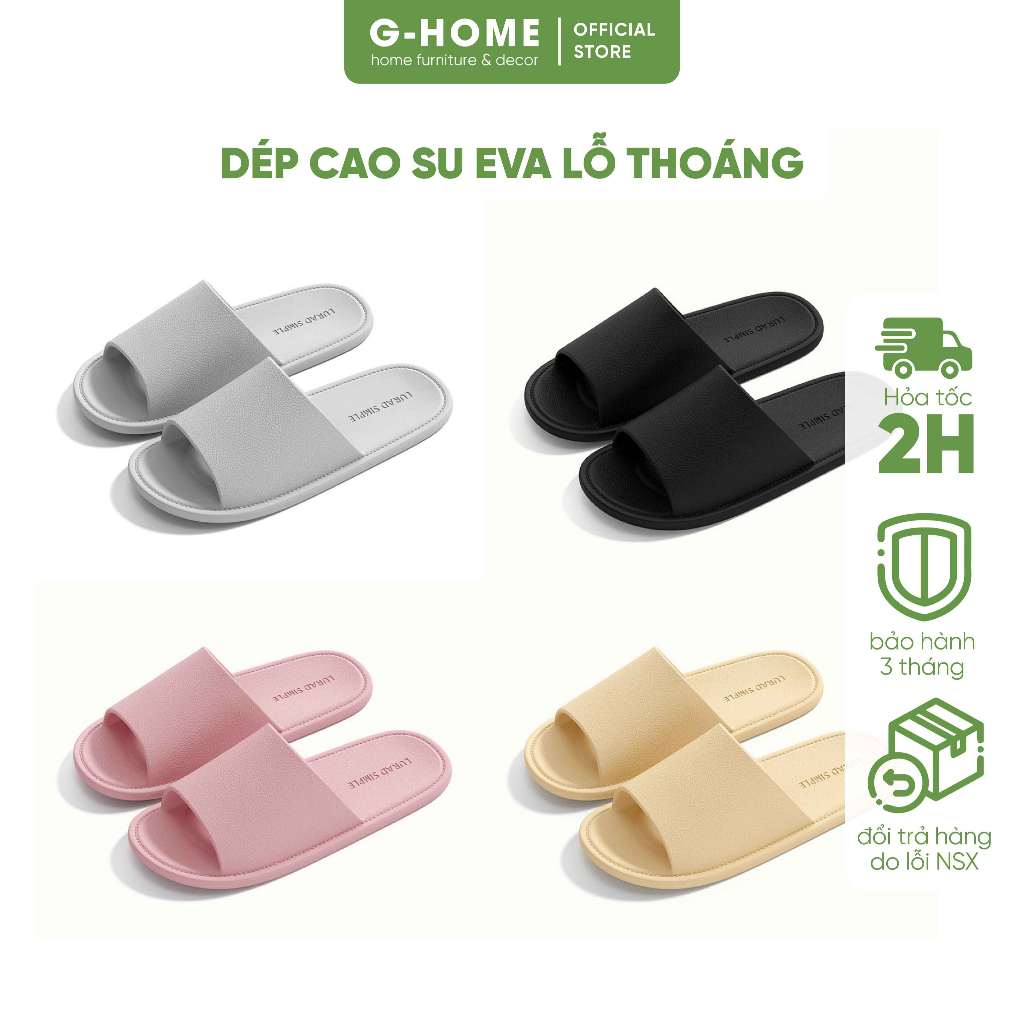 [GIÁ TỐT] Dép đi trong nhà Ghome dép cao su Eva êm chân mềm nhẹ chống trơn trượt nhà tắm DEP2602