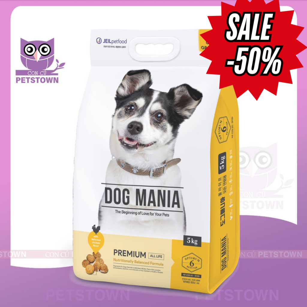 [GIẢM 50% SALE 1XX] 5KG DOG MANIA PREMIUM - Thức ăn hạt khô cho chó mọi lứa tuổi