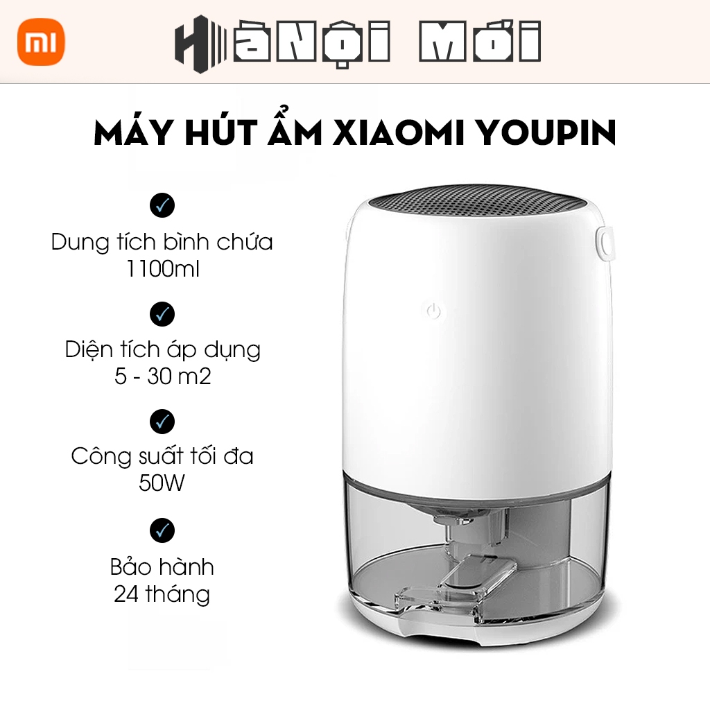 Máy Hút Ẩm Thông Minh Xiaomi Youpin Dehumidifiers - Máy Hút Ẩm Không Khí Chống Ẩm Mốc, Ngắt Tự Động Xiaomi Youpin