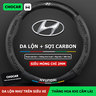 [HYUNDAI] Bọc Vô Lăng Hyundai Da Lộn 3D Sợi Carbon; Bọc Vô Lăng Hocasen Chính Hãng; Phụ Kiện Trang Trí Nội Thất Ô Tô