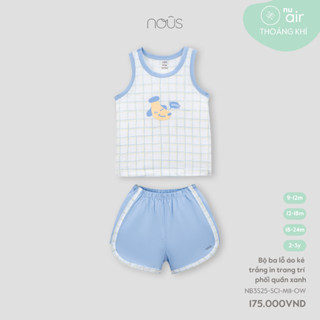 Nous Baby Bộ quần áo ba lỗ Nous cho bé trai, bé gái phối nhiều màu sắc dễ thương cho bé BST T3