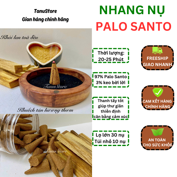 NỤ PALO SANTO- GỖ THÁNH- TRẮC XANH- THANH TẨY, HÚT NĂNG LƯỢNG TÍCH CỰC, CÂN BẰNG CẢM XÚC, HỖ TRỢ THIỀN ĐỊNH- TANUSTORE
