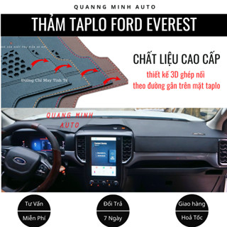 Thảm Taplo Ô Tô Cao Cấp Ford XLS  Everest 2023 2024 Wildtrack, Raptop Được Thiết Kế 3D Ghép Nối
