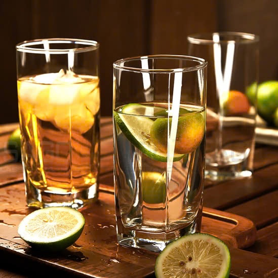 ĐẠI LÝ OCEAN CHÍNH HÃNG Bộ 6 ly cốc thủy tinh thái lan OCEAN đẹp Plaza Hi Ball Glass B11011 dung tíc