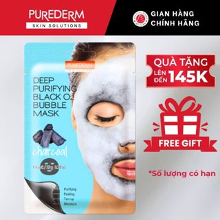 Purederm Mặt nạ sủi bọt thải độc than hoạt tính Làm Sạch Sâu, Giảm Mụn Đầu Đen, Dưỡng Da
