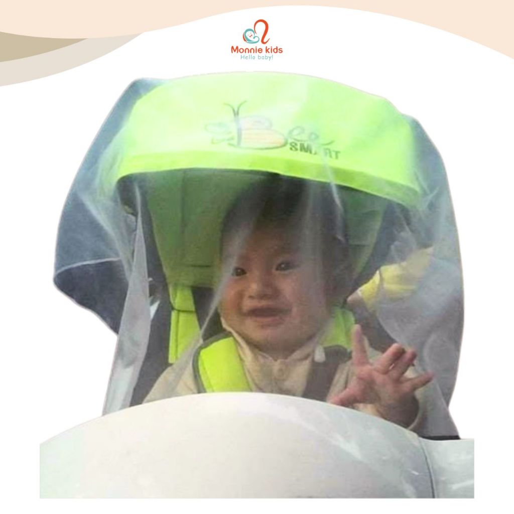 Khăn voan che mặt cho bé sơ sinh 40x60cm, màn che mặt cho bé - Monnie Kids