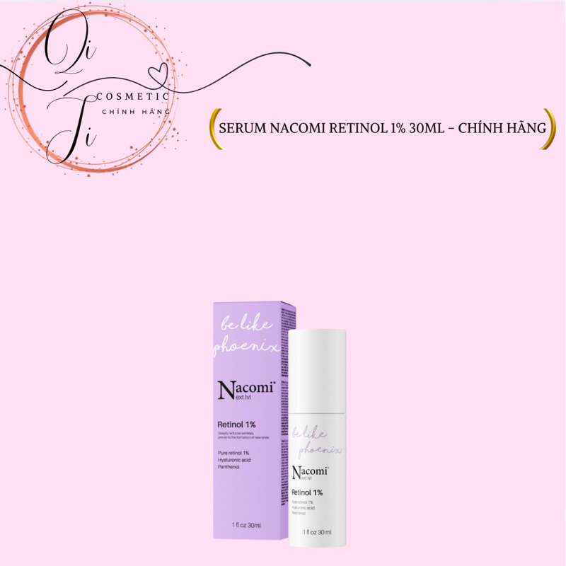 Serum tinh chất Nacomi Retinol 1% giảm nếp nhắn, làm sáng da