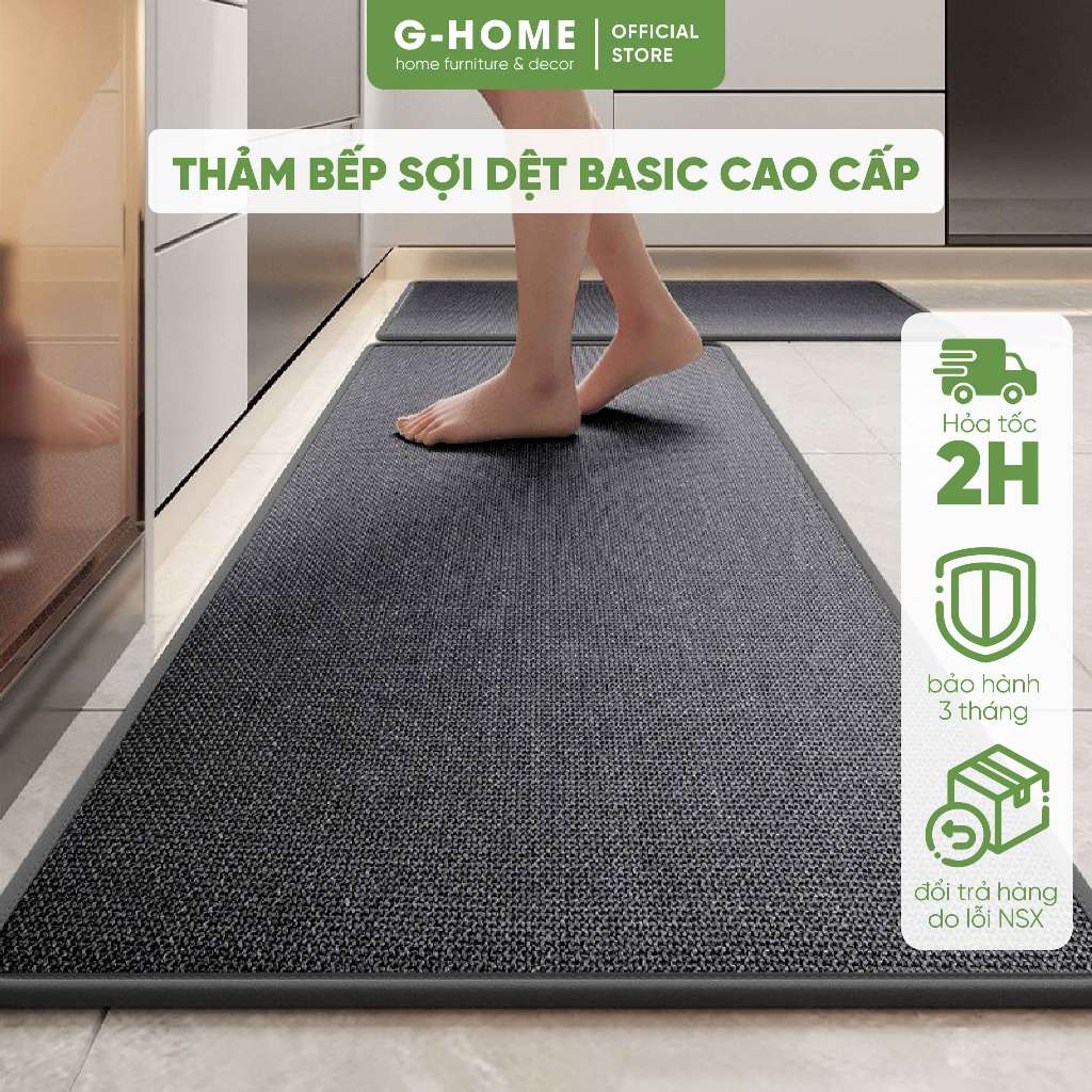 Thảm lau chân nhà bếp sợi dệt 3 lớp GHOME thảm bếp lau chân chống trơn trượt…