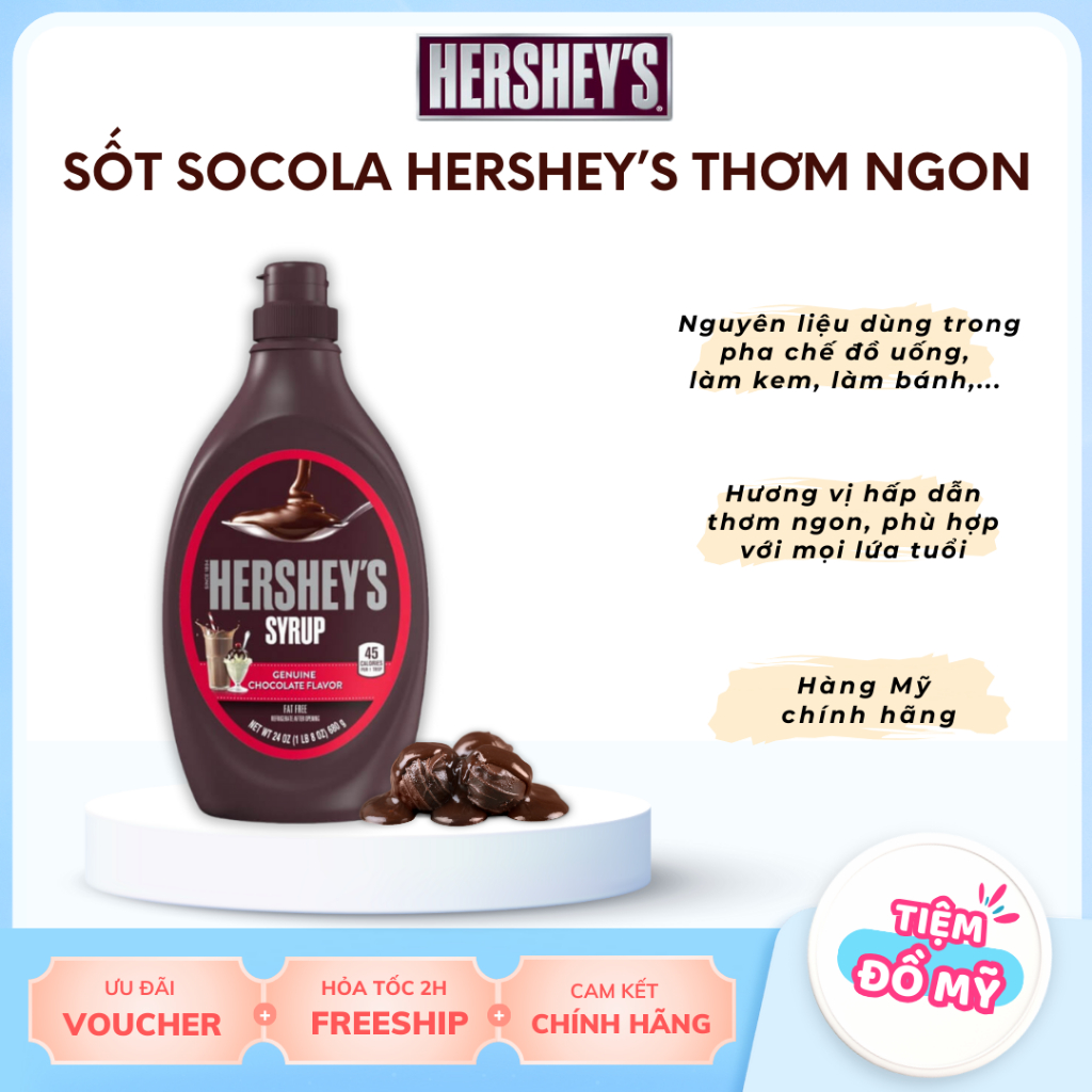 Sốt Hershey's Syrup Genuine Chocolate Flavor 1.36KG