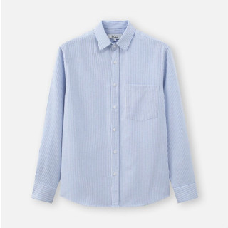 Áo Sơ Mi BOO Dài Tay Unisex Dáng Rộng Kẻ Ngang 2 Màu Độc Lạ Cá Tính