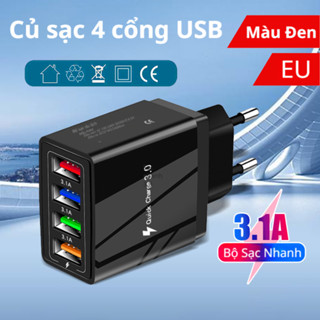 Củ Sạc Đa Năng 4 Cổng USB,Củ Sạc Điện Thoại 4 Cổng, 4USB 3.1A Fast Charge Adapter Tùy Chọn Tiện Lợi
