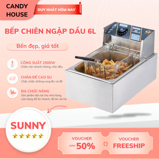 Bếp Chiên Nhúng Điện Sunny 6L,12L Công Suất 2500W Inox Cao Cấp, Bếp Chiên Ngập Dầu Bảo Hành 12 Tháng