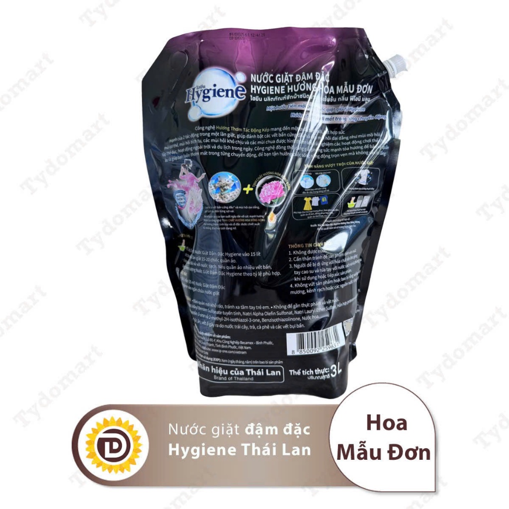 (Túi 3L) Nước Giặt Đậm Đặc Hygiene Thái Lan Túi Lớn 3000ml Làm Sạch | BigBuy360 - bigbuy360.vn
