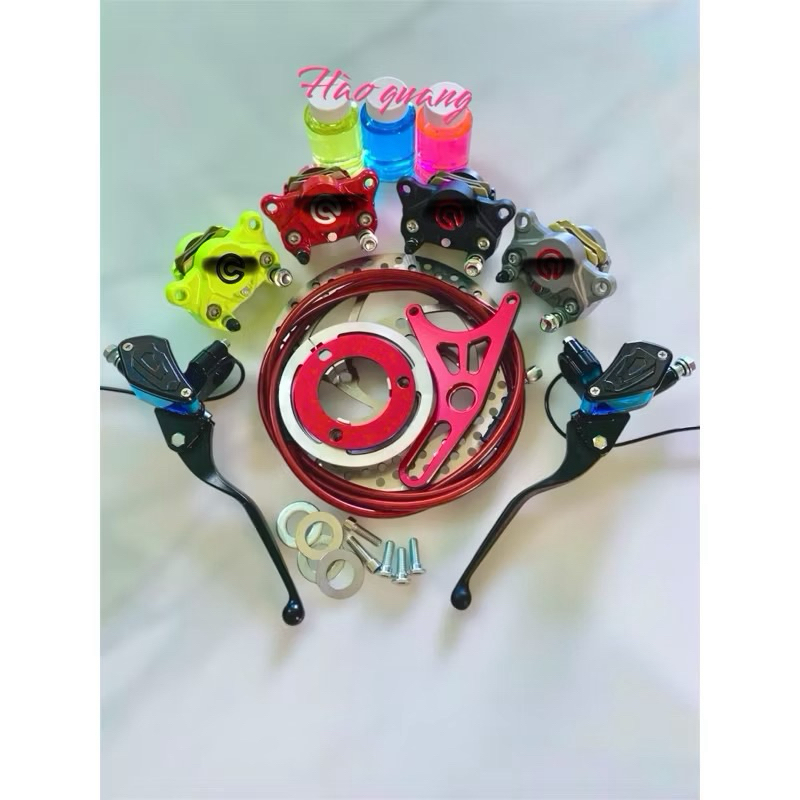    tặng dầu  Combo phanh đĩa sau kèm tay phanh bình dầu liền gắn mọi dòng xe độ phanh đĩa sau xe điện 