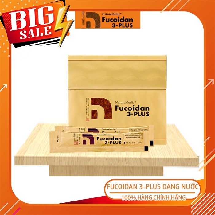 Fucoidan 3-Plus Dạng Nước Nhật Bản - Dùng cho người bị u bướu. Hộp 50 gói