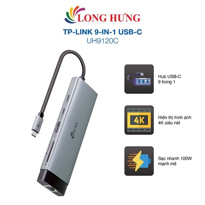 Cổng chuyển đổi TP-Link 9-in-1 USB-C UH9120C - Hàng chính hãng