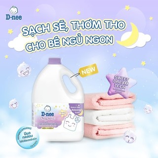 Nước giặt xả quần áo em bé chính hãng D-nee bình tím 2600ml mẫu mới
