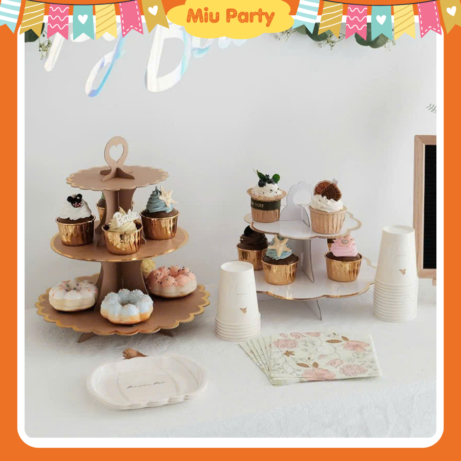 Kệ Đựng Bánh Cupcake, Kệ Bánh Kem Để Bàn Trang Trí Sinh Nhật - Miu Party