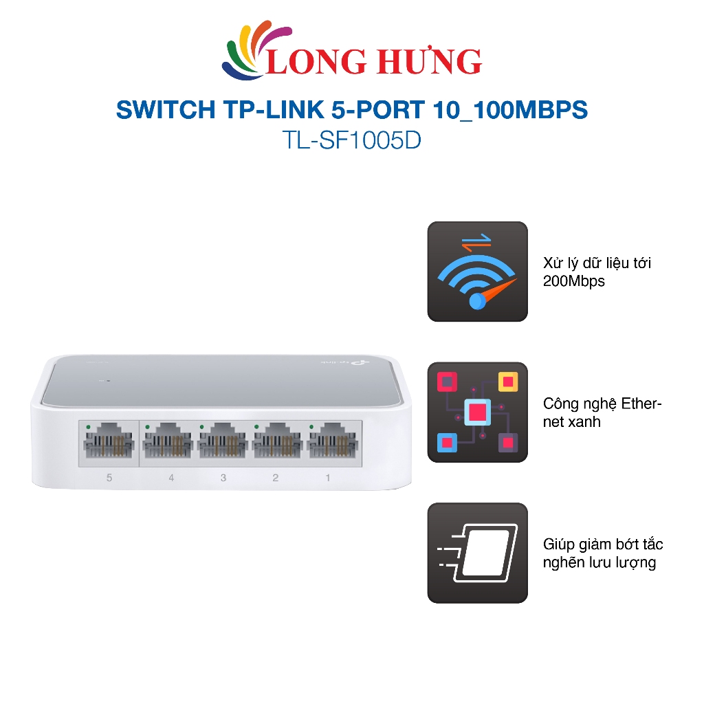 Switch TP-Link 5-Port 10/100Mbps Desktop Switch TL-SF1005D - Hàng chính hãng