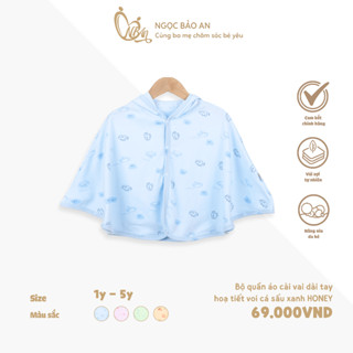 Áo Choàng Cánh Dơi Honey Tránh Gió, Tránh Nắng Từ 1Y - 6Y Chất Liệu Cotton Cao Cấp Dành Cho Bé Trai, Bé Gái
