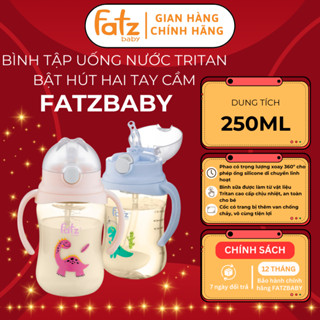 Bình tập uống nước Tritan chống đổ 2 tay cầm với phao 360 độ 250ml Fatzbaby FB0250N