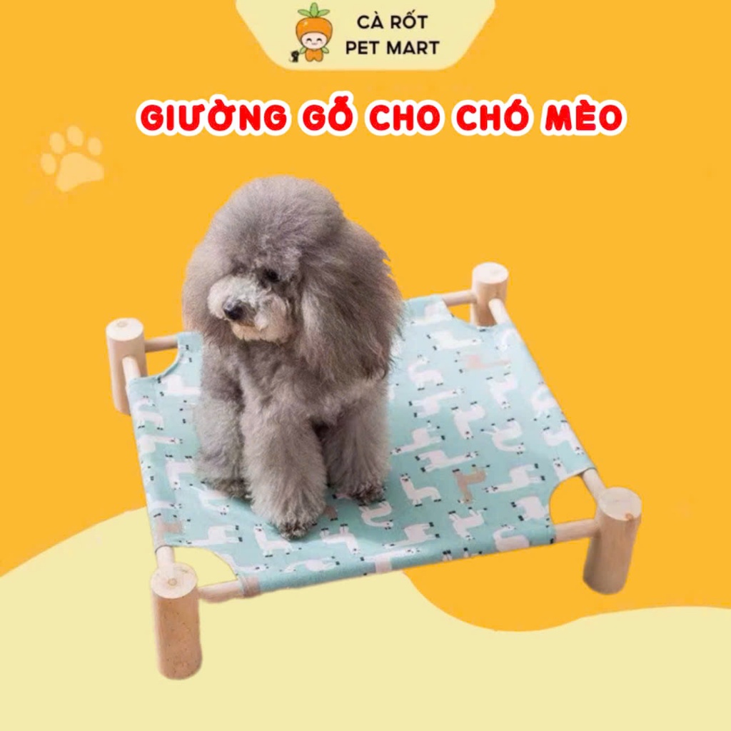 Giường ngủ gỗ cao cấp dành cho thú cưng - Cà Rốt pet mart
