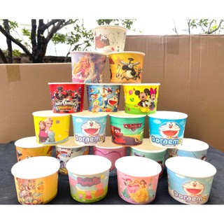 GIÁ SỈ  50 Tô giấy in họa tiết kèm nắp 480ml đựng đựng cháo canh phở dùng