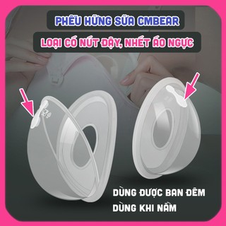  Phễu hứng sữa silicon cmbear có nút đậy   Hộp 2 chiếc   